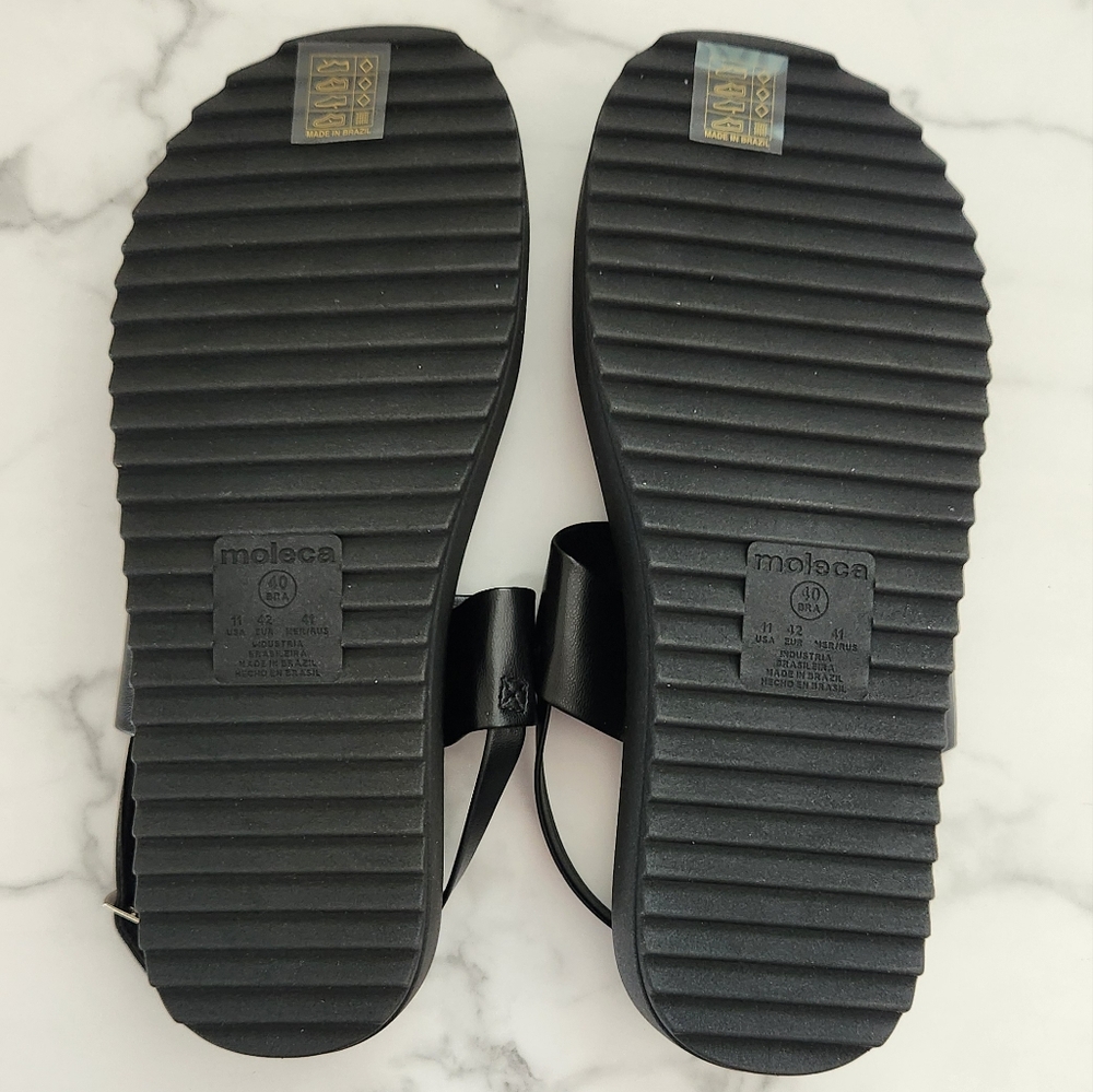 Moleca Flat Black Sandal Size 11(42) for Women - Picture 6 of 10